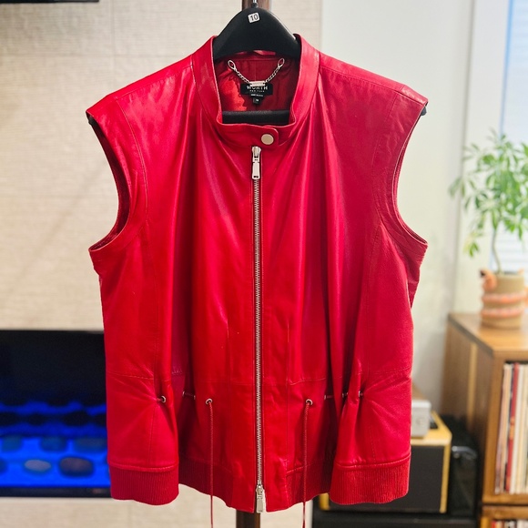 Worth New York, size 10, Red Leather Vest - Picture 1 of 8